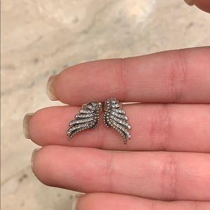 Pandora feathered wing earring